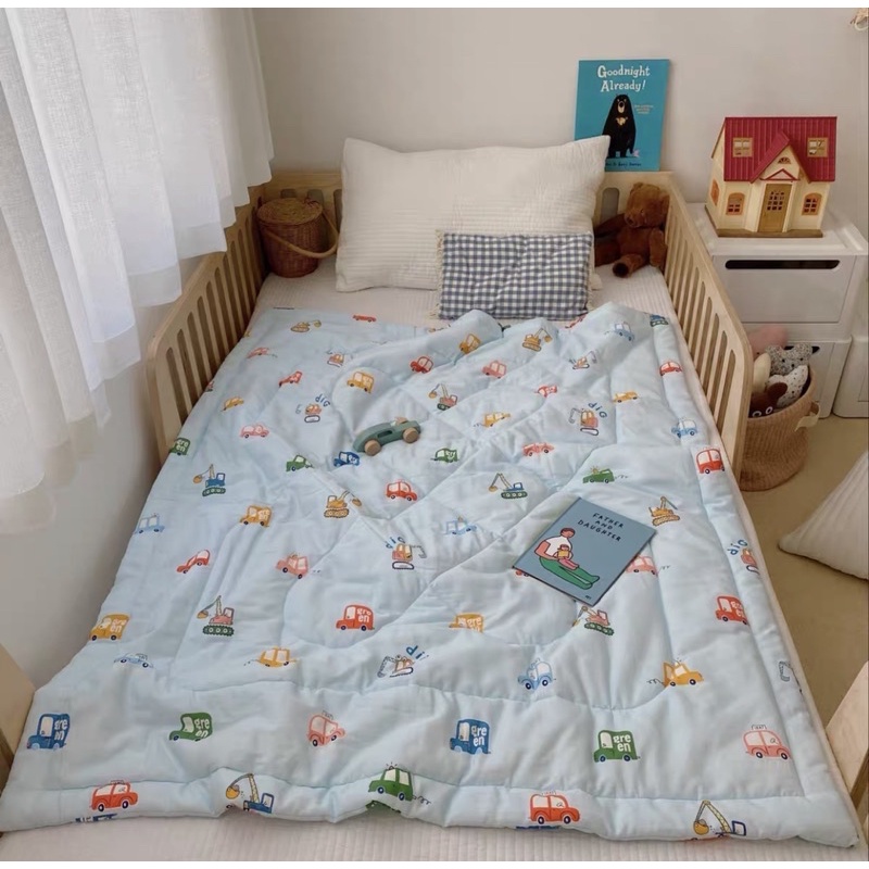 Shinbedding_ Chăn Hè Cotton Sợi Tre Cao Cấp, Chất Liệu Mềm Thoáng Mát Dành Cho Các Bé