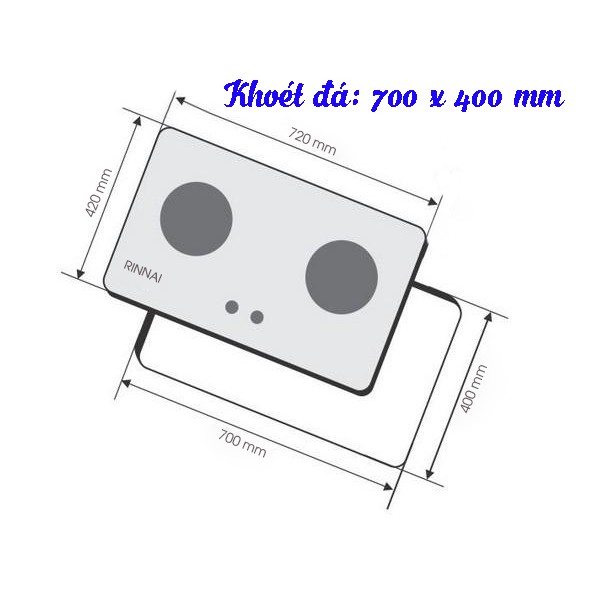 Bếp Gas Âm Rinnai RVB-2Gi(B), Cảm Ứng Ngắt Gas Tự Động, Lửa Xanh, Tiết Kiệm Gas, Bảo Hành Chính Hãng 24 Tháng