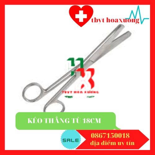 [ Hàng Chính Hãng ] Kéo Y Tế Thẳng Hai Đầu Tù 18cm Parkistan - Kéo Cắt Thuốc 18cm