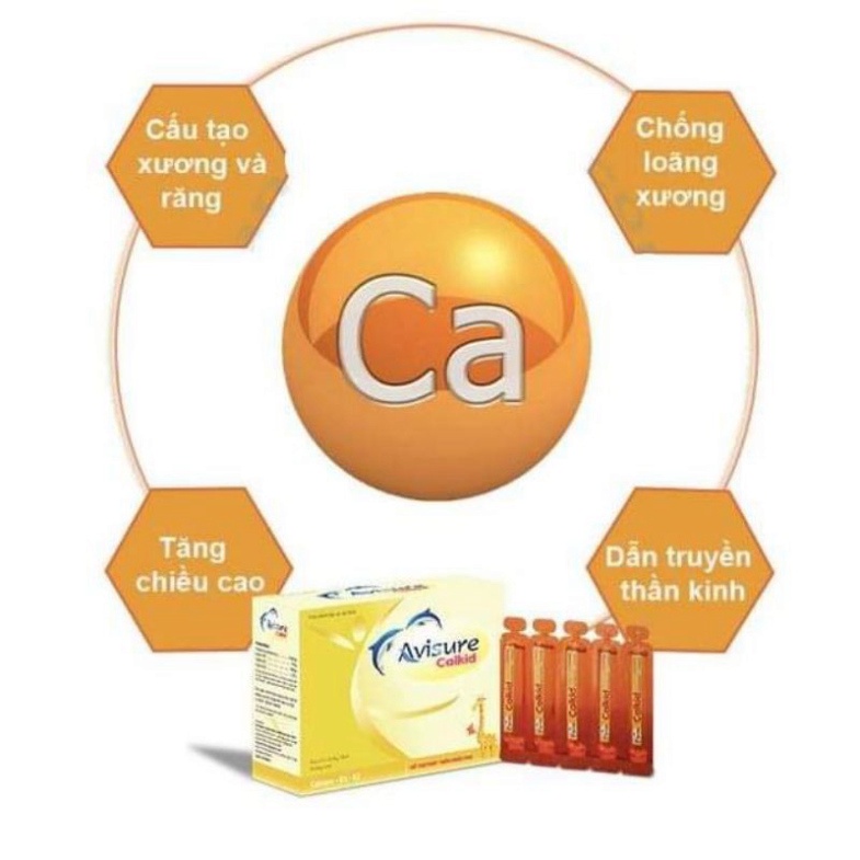 [Chính hãng] Avisure Calkid - Canxi nano cho trẻ (Hộp 30 ống)- CANXI GIÚP TRẺ TĂNG CHIỀU CAO