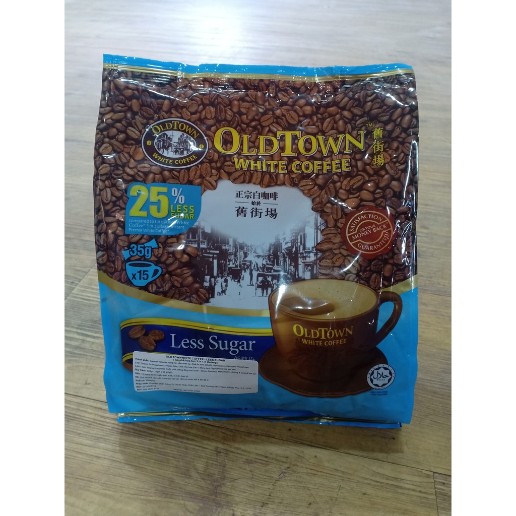 Combo 5 bịch Oldtown Lessugar Malaysia