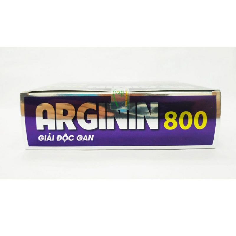 Viên uống GIẢI ĐỘC GAN ARGININ 800 PLUS - Giúp bảo vệ gan ,mát gan ,hạ men gan - Hộp 60 viên