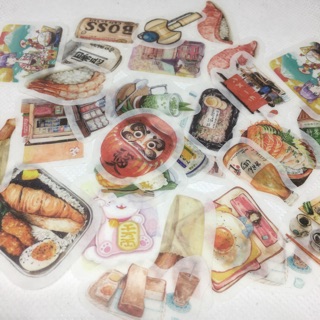 Sticker đồ ăn giấy mờ dán trang trí scrapbook, planner,... size 3cm