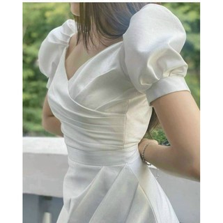 Đầm trắng cổ v 10412