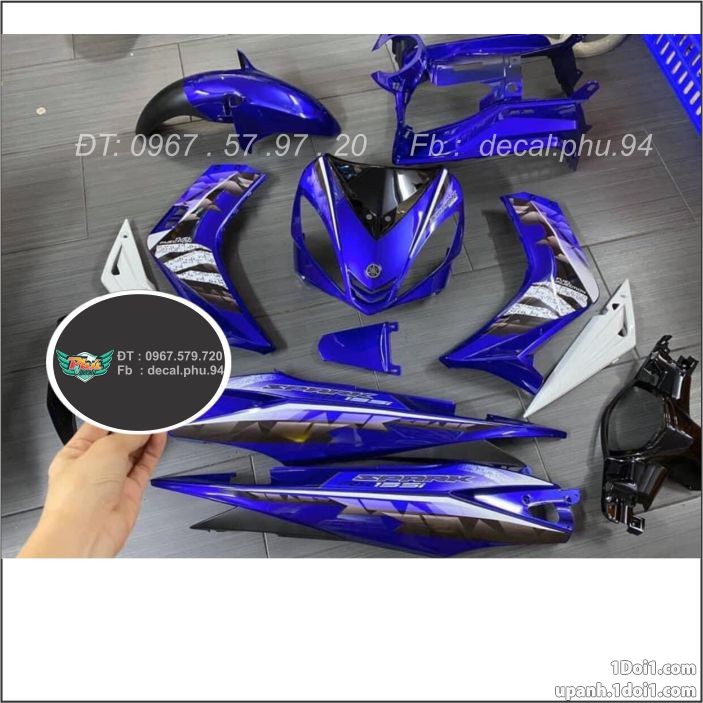 Tem Rời Exciter 135 Xanh trắng đen Spark (B)