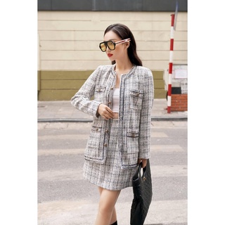 LIIN - Set dạ tweed thiết kế sang chảnh gồm áo khoác và chân váy dạ