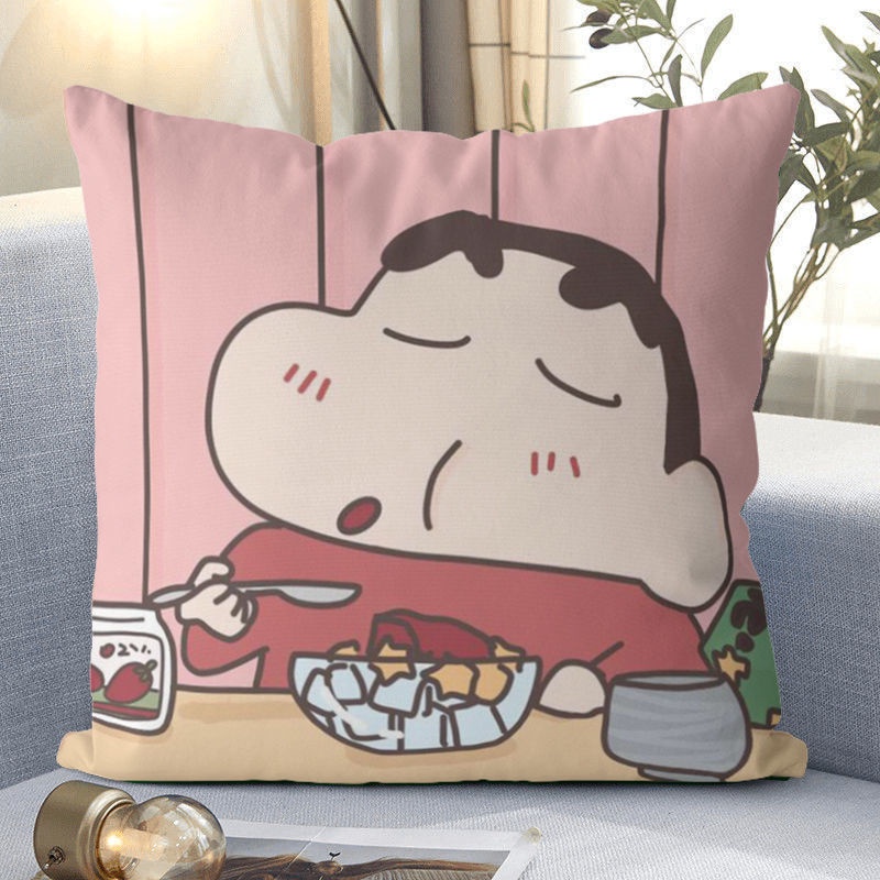 Vỏ Gối Tựa Lưng Hình Vuông In Hình Cậu Bé Bút Chì Shin-Chan Dễ Thương