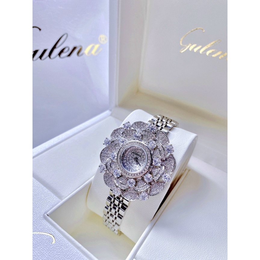 Đồng hồ đeo tay nữ chính hãng, đồng hồ nữ GULENA đính kim cương nhân tạo cao cấp, mặt hoa siêu sang chảnh, mẫu hot nhất