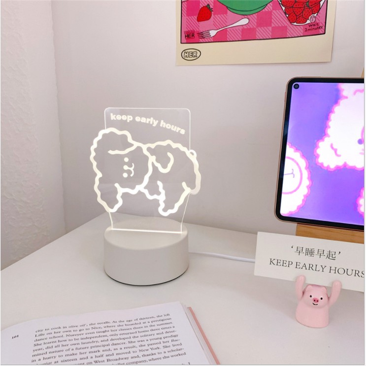 Đèn ngủ 3d trang trí decor phòng ngủ, thích hợp làm quà tặng sinh nhật tình yêu