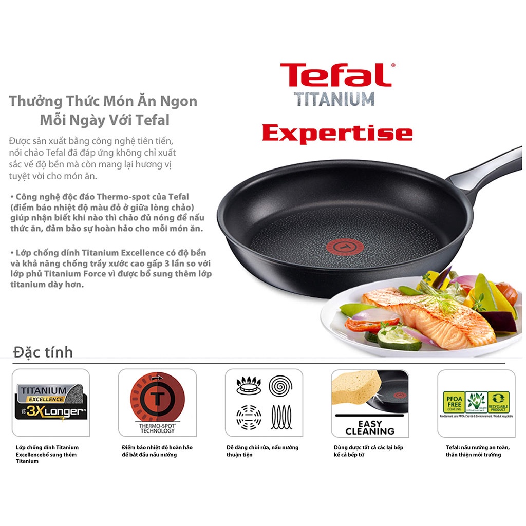 [Thương hiệu Pháp] Chảo Tefal Titanium 30cm