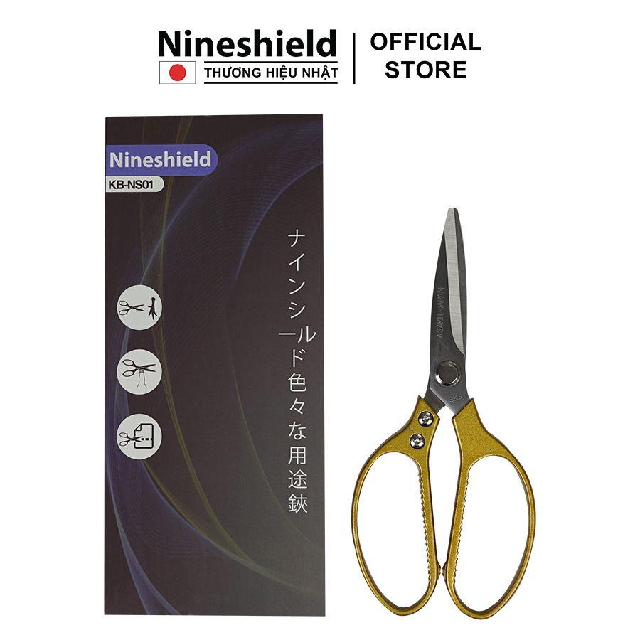 Kéo cắt đa năng Nhật Bản Nineshield NS01 - Kéo cắt gà siêu bén cán thép - Chất liệu cao cấp - Hàng chính hãng