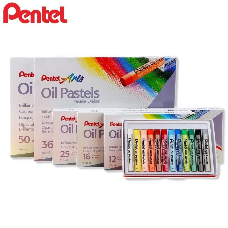 Sáp màu dầu Nhật Bản Pentel Oil Pastel PHN Bộ 12/16/25/36/50 màu