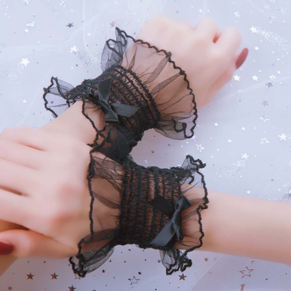 Găng Tay Ren Mỏng Trong Suốt Thắt Nơ Phong Cách Lolita Hàn Quốc Thời Trang Cho Nữ