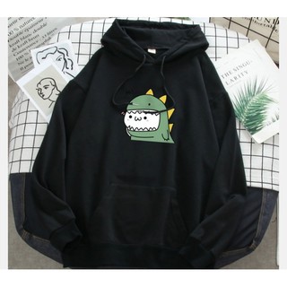 Áo hoodie khủng long xanh chất nỉ bông dày siêu ấm