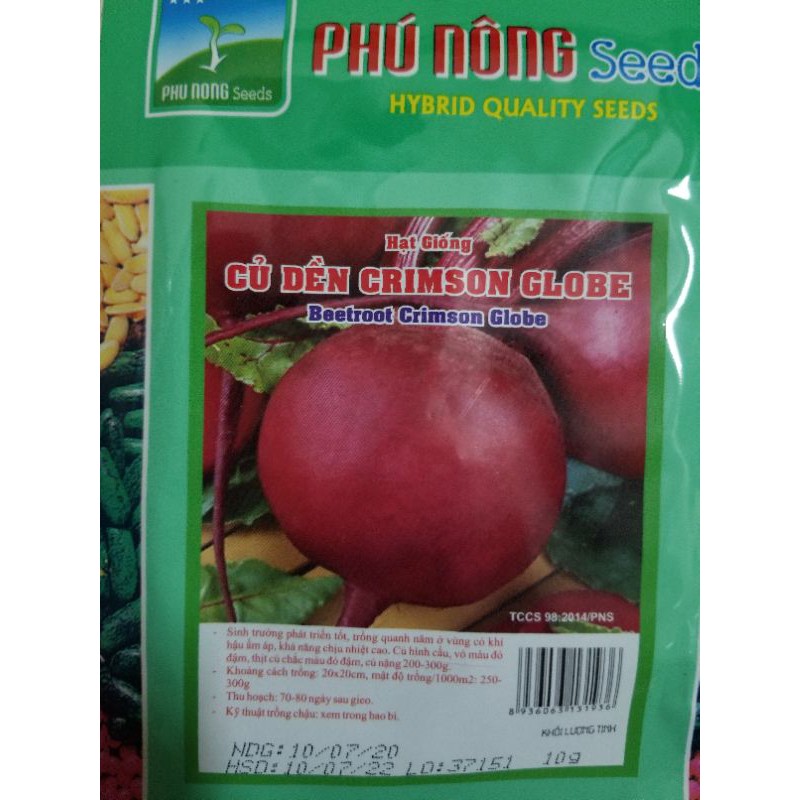 hạt giống cây củ dền phú nông (10g)