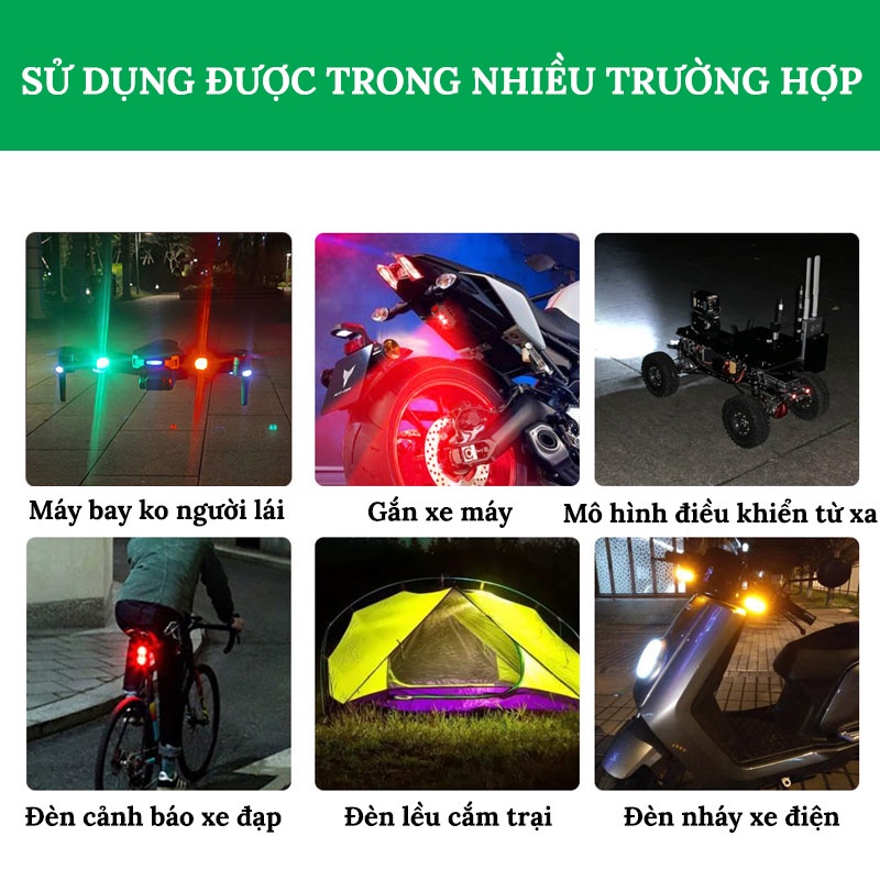 Đèn LED Nhấp Nháy Nhiều Chế Độ Màu Gắn Đuôi Xe Cảnh Báo, Trang Trí CarZone