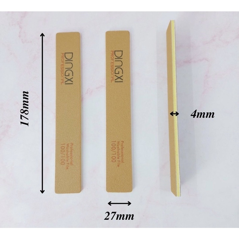 Dũa Móng Tay DINGXI Nhám Da Bò Nâu Vàng Độ Nhám 100/180 - Dũa Móng Nail