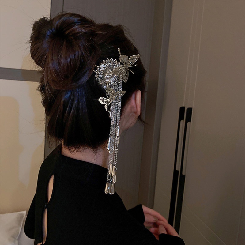 Trâm Cài Tóc Bằng Bạc Hình Hoa Bướm Cổ Điển Dành Cho Nữ