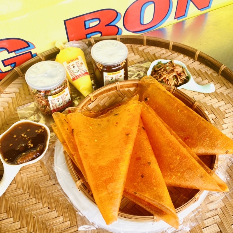 Combo Bánh Tráng Dẻo Tôm 250g - 120ml Mắm Me, 120ml Muối Tôm Hành Phi, 100g Bơ