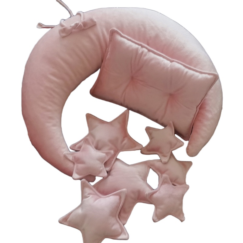 Set 10 Món Gồm Gối Bán Nguyệt + Gối Hình Bán Nguyệt + Gối Vuông Làm Phụ Kiện Chụp Ảnh Cho Bé Sơ Sinh