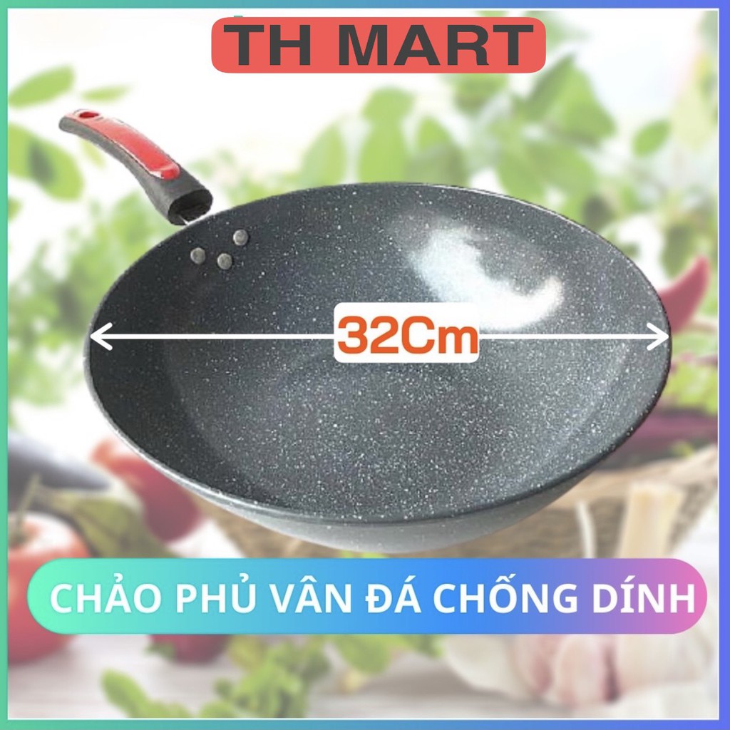 chảo chống dính vân đá sâu lòng đa năng dùng cho tất cả các loại bếp