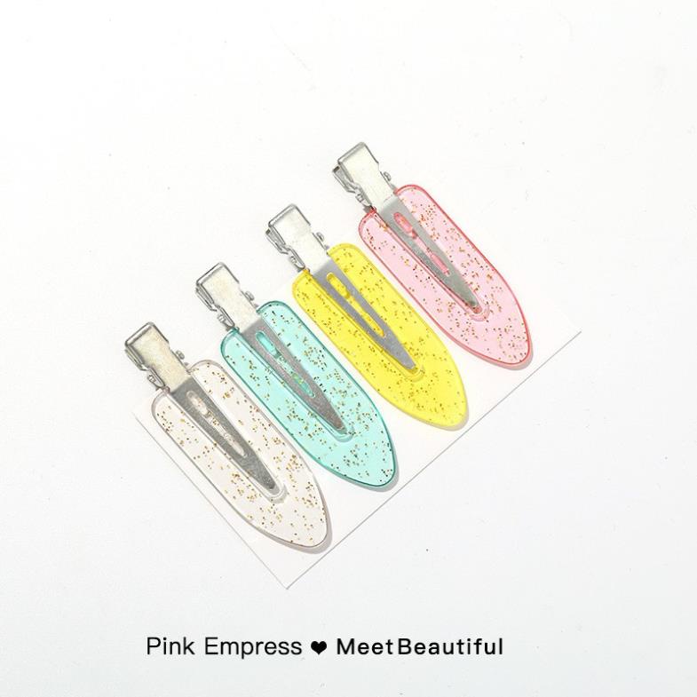 (0202) Set 4 Cặp Tóc Mái Cho Trang Điểm Nhựa Nhiều Màu