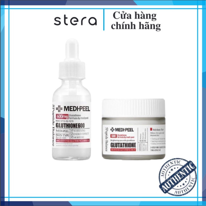 COMBO MEDIPEEL Glutathione Kem Dưỡng Và Serum Truyền Trắng  MEDIPEEL 600 Hàn Quốc