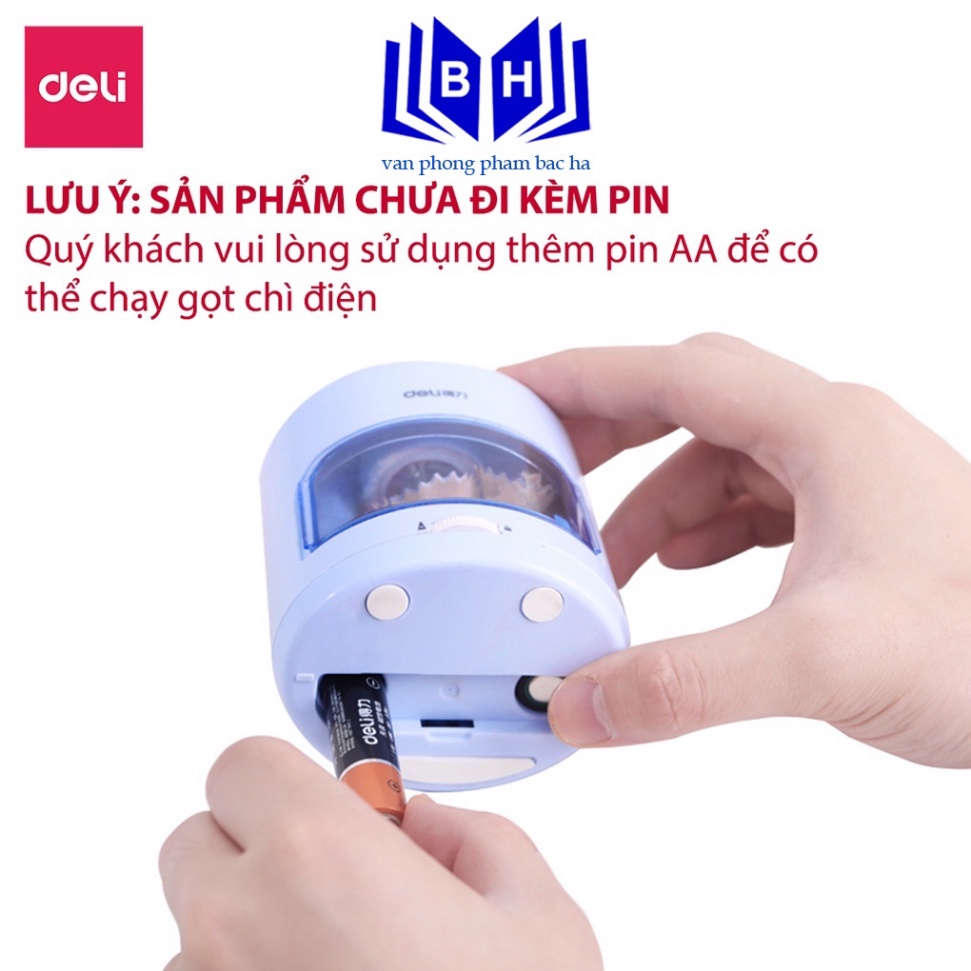 Bắc Hà - Gọt bút chì điện tự động Deli - Chuốt chì tiện lợi, an toàn và bảo vệ người dùng -1 chiếc - 502
