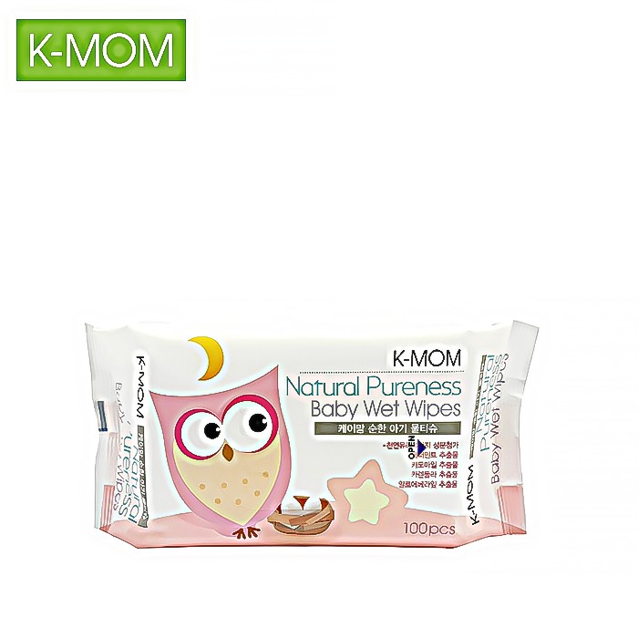 Khăn ướt cao cấp K-Mom Hàn Quốc chất liệu cotton tự nhiên siêu mềm gói 100 chiếc