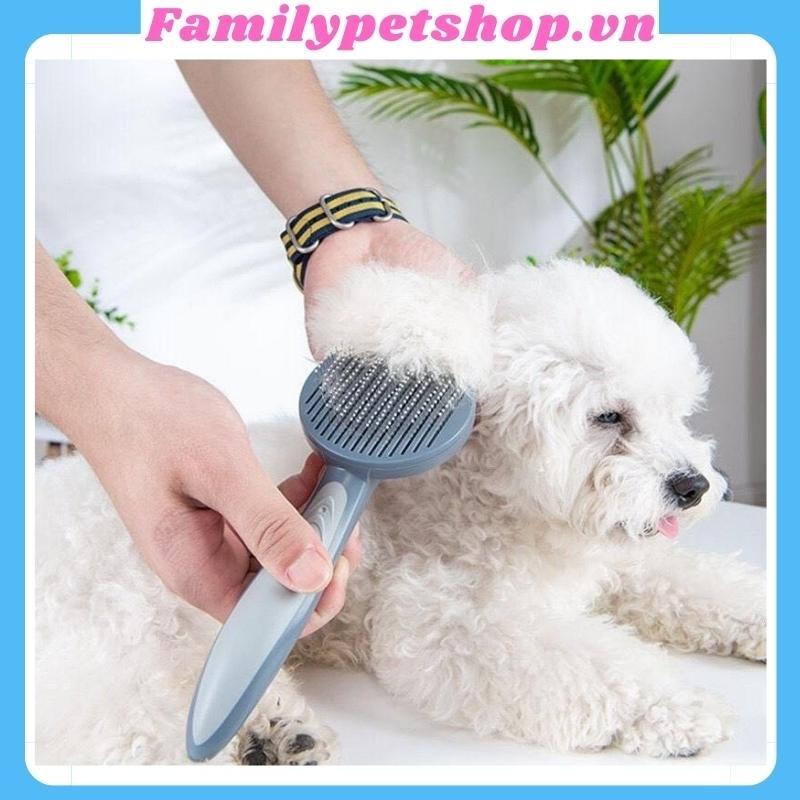 Lược chải lông cho chó mèo có nút bấm PAKEWAy chính hãng-familypetshop.vn