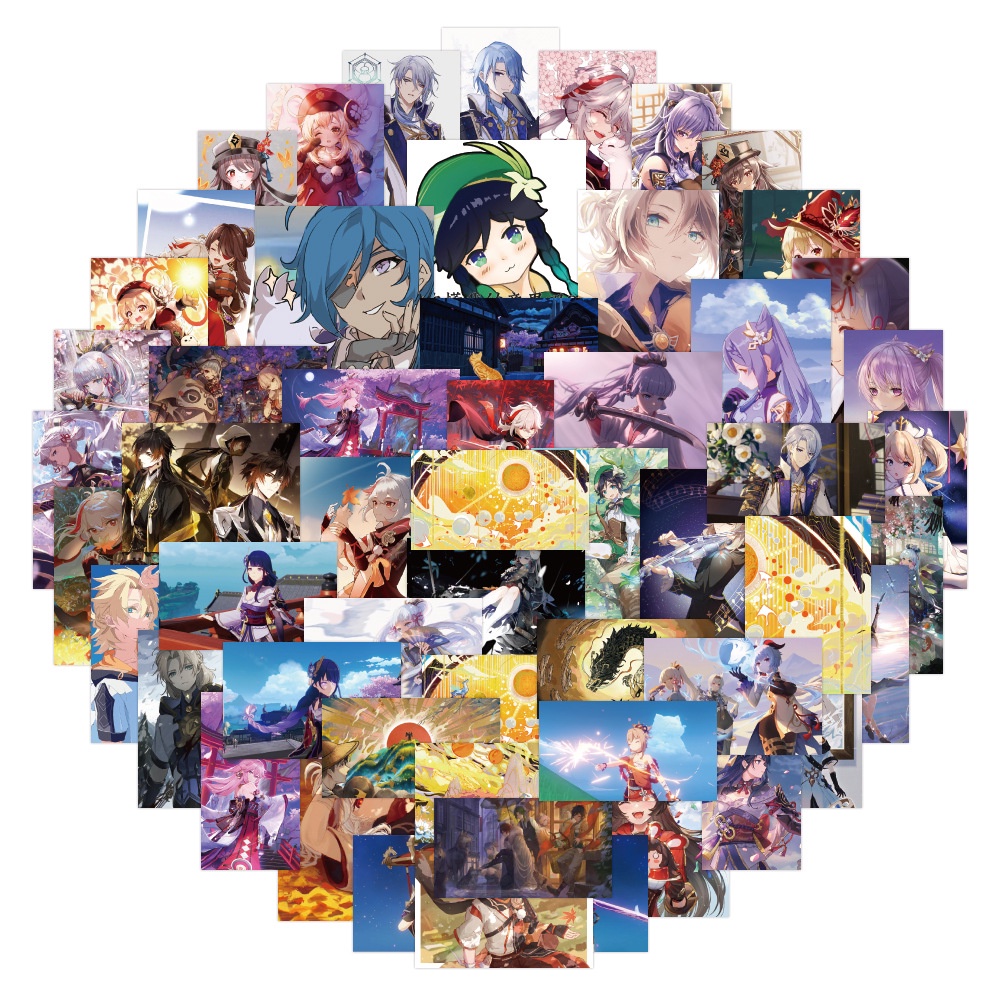 Bộ 60 Miếng Dán Hình Anime Hai Chiều Dùng Trang Trí Vali