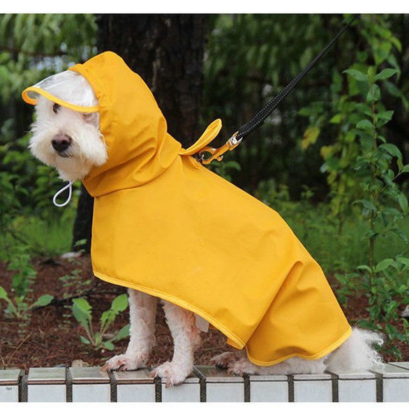 Áo mưa cho chó con poncho bảo vệ bụng toàn diện Teddy Shiba Inu Corgi bốn chân đặc biệt chống thấm nước mùa thu và