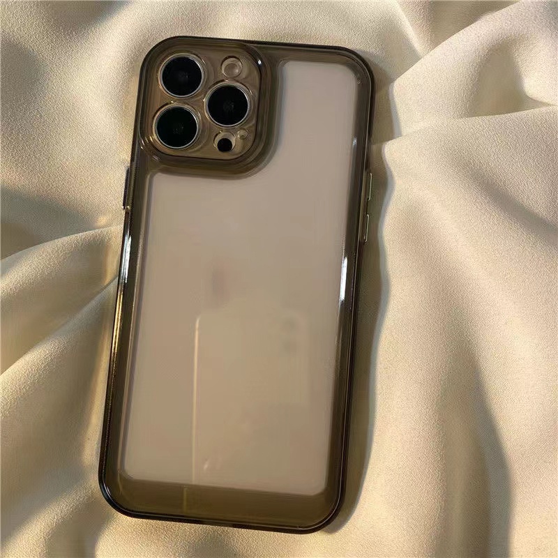 Ốp Điện Thoại Cứng Viền Dẻo Màu Sắc Sang Trọng Chống Sốc Cho iPhone 14 13 12 11 Pro Max XR X XS 6 7 8 Plus SE Mini