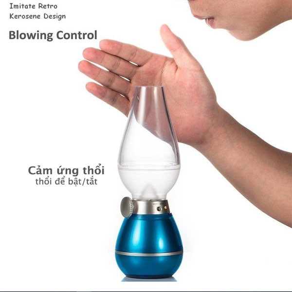 MVP1755 Đèn Dầu Để Bàn Sạc Tích Điện Cảm Ứng Thổi Phát Sáng