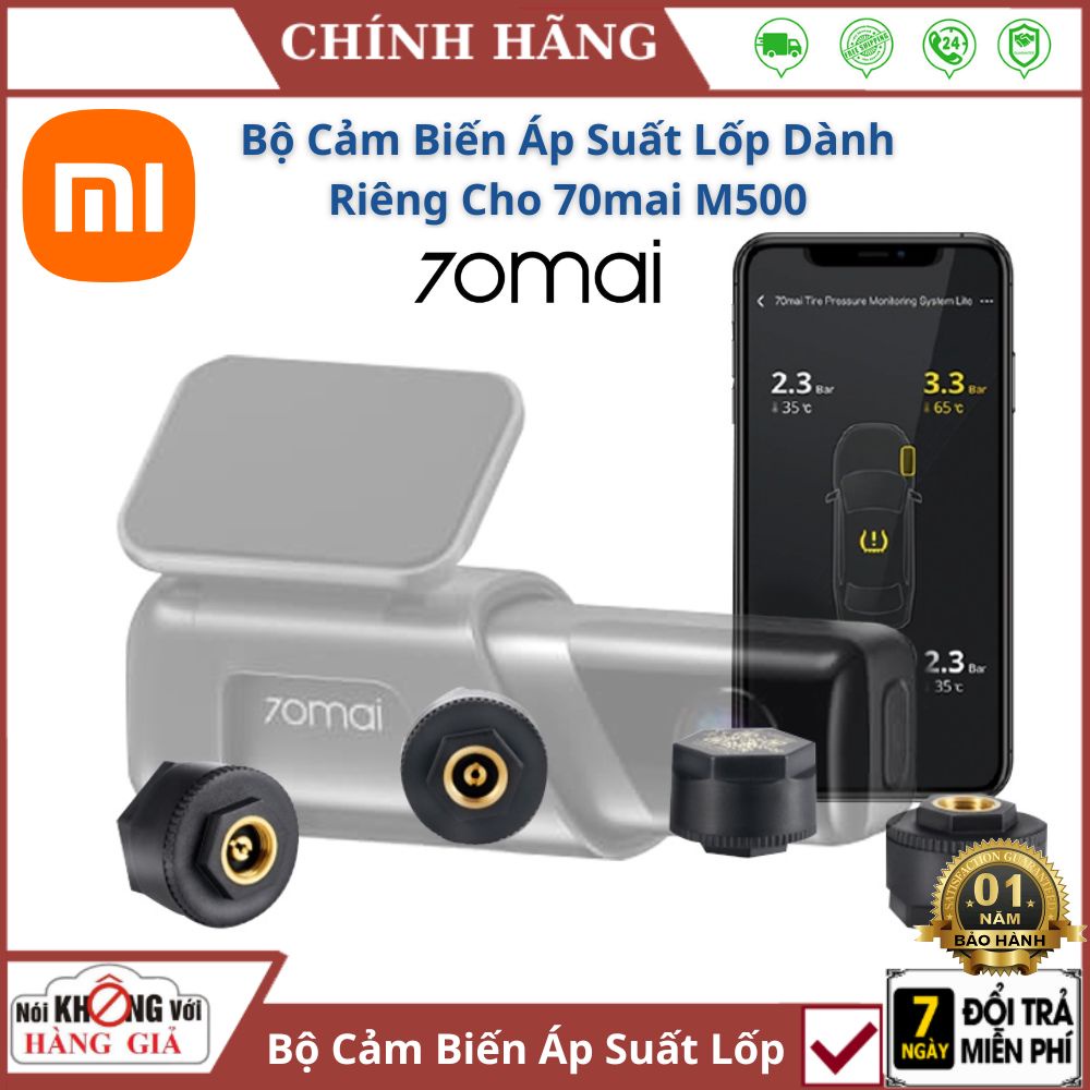 Bộ cảm biến áp suất lốp ô tô Xiaomi T04 TPMS dành cho camera 70mai m500 có độ chính xác cao van ngoài cho mọi loại xe