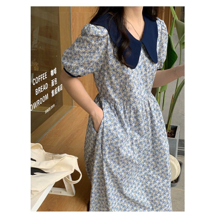 Đầm Hoa Cổ Búp Bê Thiết Kế Mới Thời Trang Mùa Hè Theo Phong Cách Pháp Cho Nữ