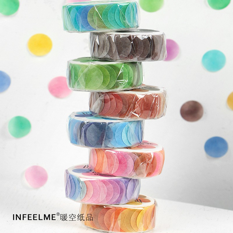 Washi tape chấm tròn Infeel me mầu cơ bản ( Infeel me Masking tape)