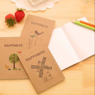[Mã -10% NGHTTDTD2] Sổ kraft bỏ túi xinh xắn 4 mẫu - giấy chống lóa chất lượng, bìa kraft màu sáng