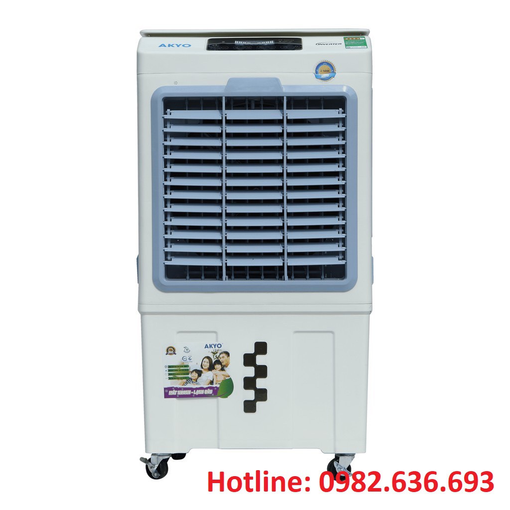 Quạt điều hòa không khí AKYO Inverter AK5500 mặt kính cường lực 5.500m3/h 140W tặng kèm 2 đá khô bảo hành 24 tháng