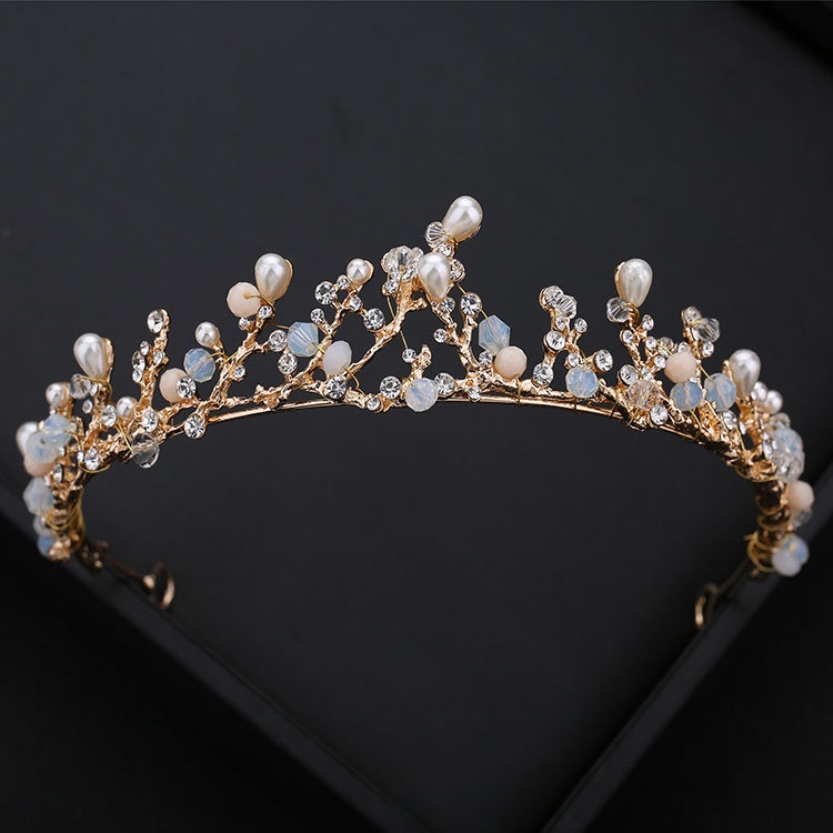 Băng Đô Vương Miện Đính Ngọc Trai Sang Trọng Cho Bé