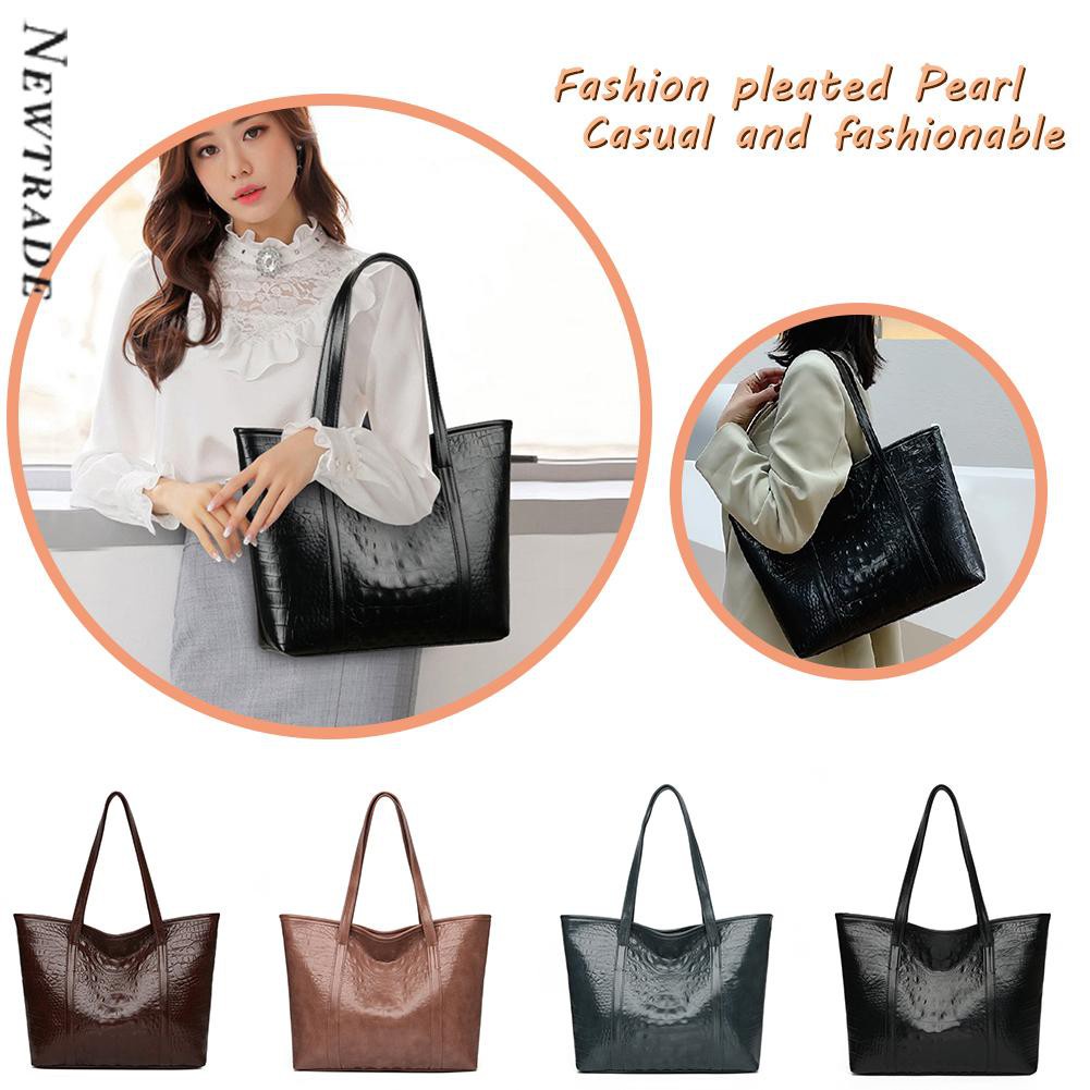 Women Alligator Pattern Shoulder Shopping Bags Large Tote Handbags