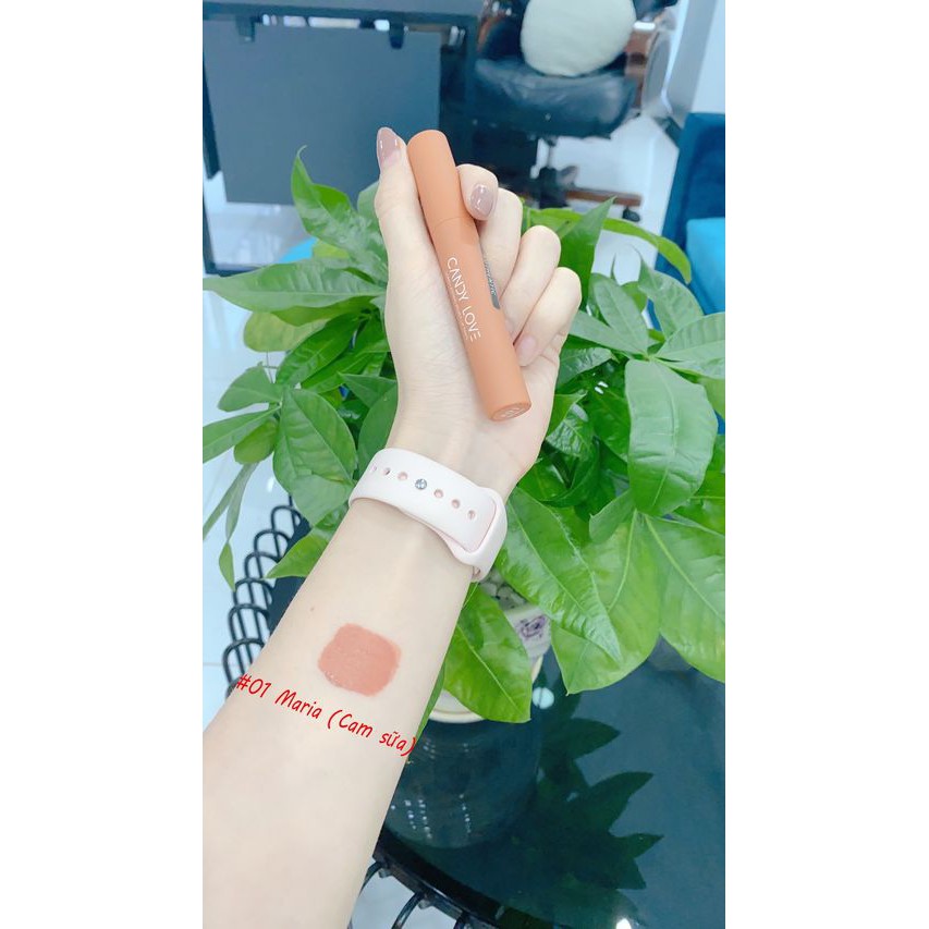 Son môi kem lì lâu trôi Hàn Quốc - Candy Love - Màu 01 CAM SỮA cực xinh