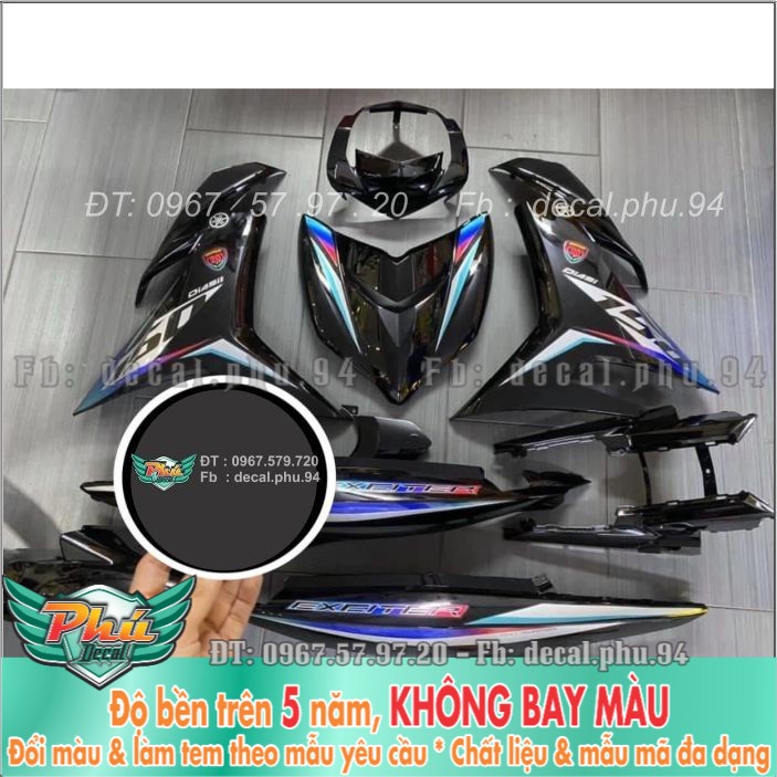 Tem rời Exciter 150 Bản kỉ niệm xe đen (X) -1