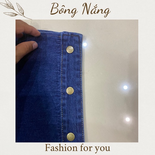 Váy chống nắng Jean trơn cao cấp không xẻ tà dạng quây