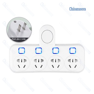 Bộ chuyển đổi ổ cắm 2 chân - Phích cắm 2 chân chia nhiều chỗ cắm usb led