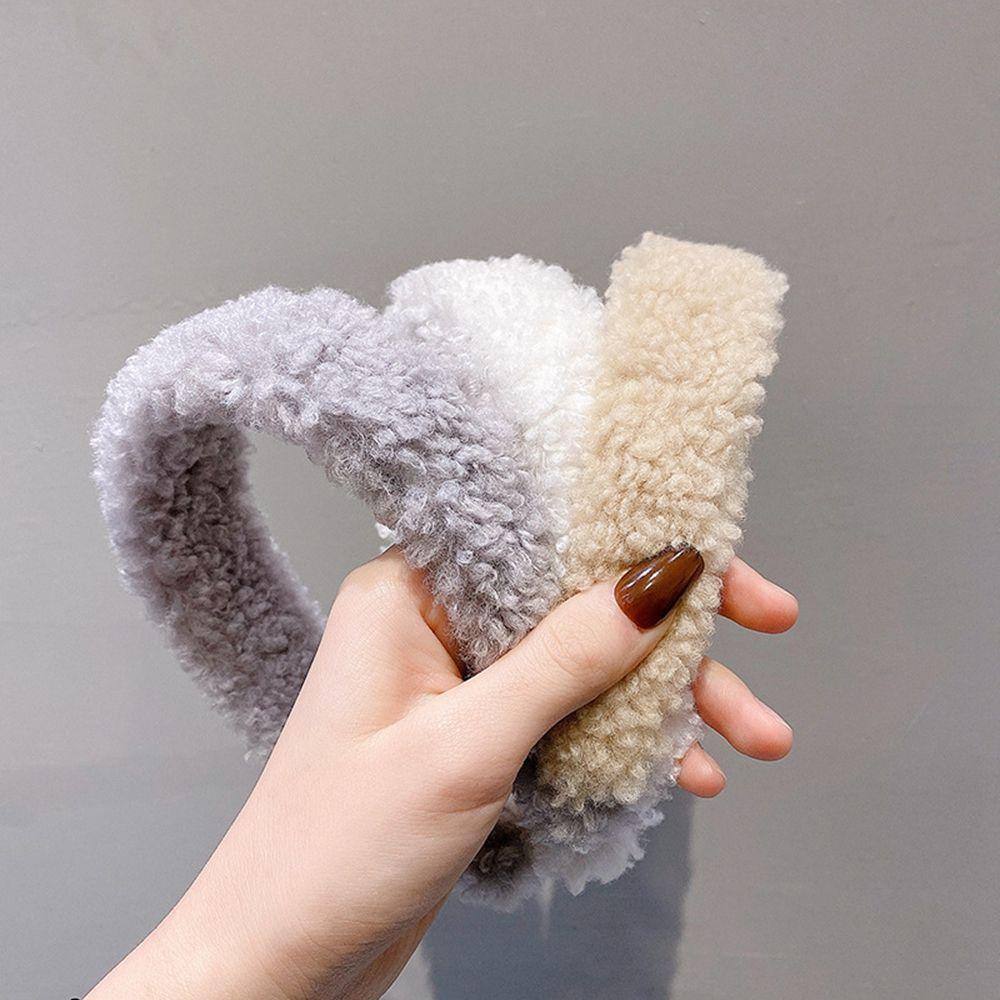 Băng Đô Lông Cừu Dày Dặn Phong Cách Pháp Cổ Điển Dành Cho Nữ Rửa Mặt