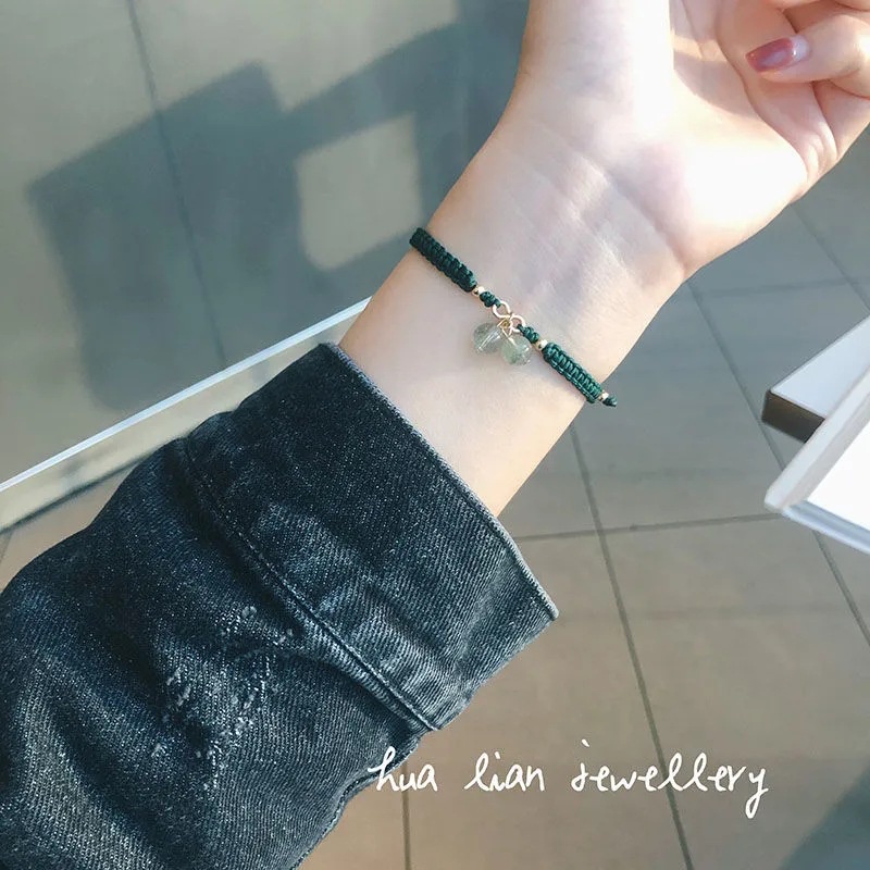 Vòng Tay Dây Bện Thủ Công Họa Tiết Dâu Tây / Cherry Xinh Xắn Cho Cặp Đôi
