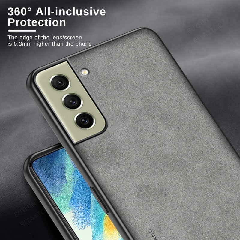 Ốp Điện Thoại Da Cừu Viền TPU Dẻo Sang Trọng Cho Samsung Galaxy S21 S20 FE Ultra Plus S21FE S21Ultra 5G