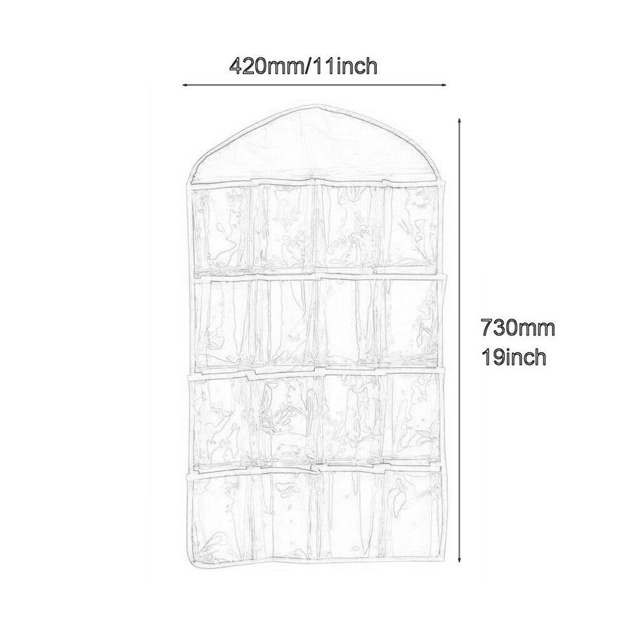16 túi Túi treo Tủ quần áo Tủ quần áo treo tường Phụ kiện phòng tắm