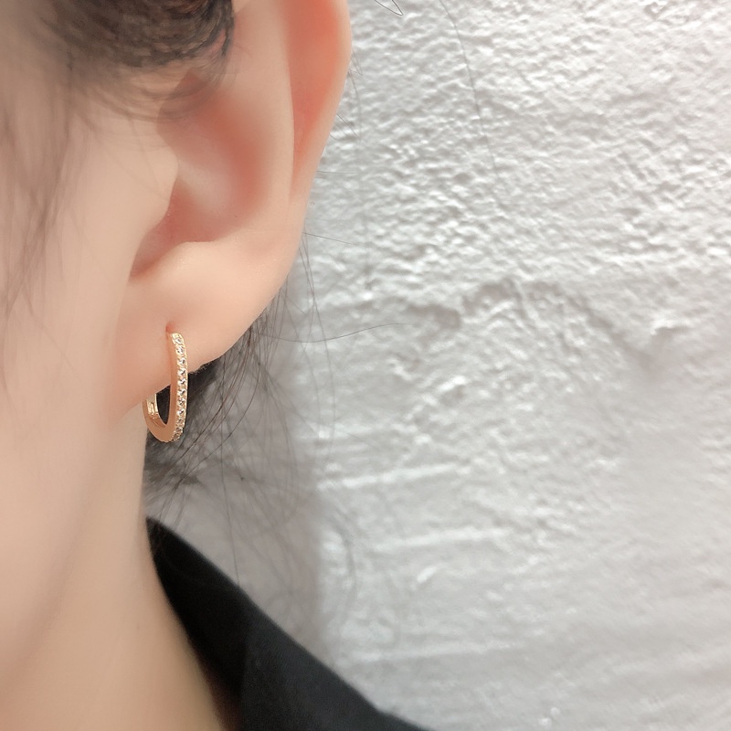 Bông Tai Mạ Bạc 925 Đính Kim Cương Không Gây Dị Ứng Không Dị Ứng